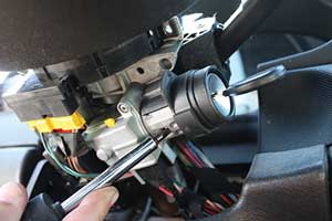 Take out wires from the ignition lock cylinder and install a new one
