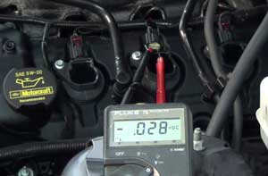 How do you check a coil with a multimeter?