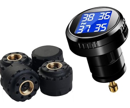 VESAFE Wireless Tire Pressure Monitoring System (TPMS) for Small Size 4-tire Vehicles